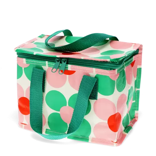Insulated Lunch Bag Pink And Green Daisy