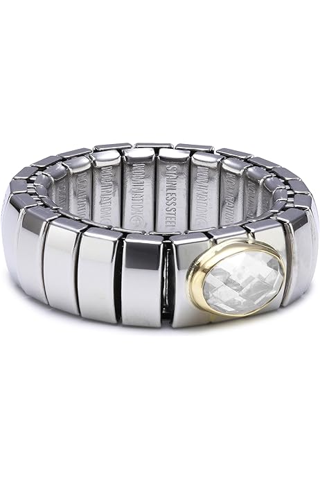 041510/010 XTE Ring (S) in stainless steel,18k gold,CZ White