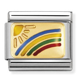 030263/08 Classic S/stee.enamel,yellow gold Rainbow