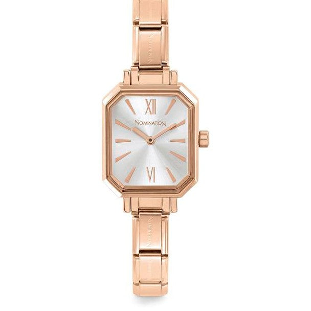 076031/017 PARIS watch,ROSEGOLD RECTANGULAR steel strap Silver