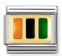 030234/53 Classic EUROPE FLAG,St.steel, enamel, 18k gold Venice