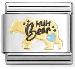030272/82 Classic steel, enamel , 18k gold Mum Bear Blue