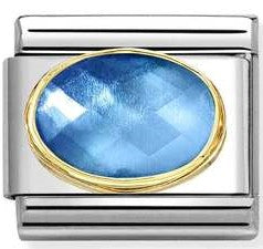 030612/038 Classic Faceted Stones, 18k gold Light Blue