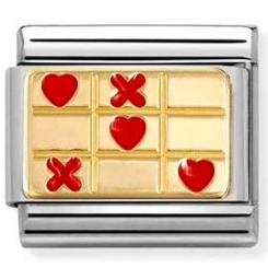 030284/71 Classic PLATES steel , enamel and 18k gold RED love wins
