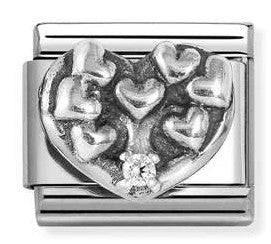 330311/20 CL symbols stainless steel , 925 sterling silver, CZ Heart Tree of life