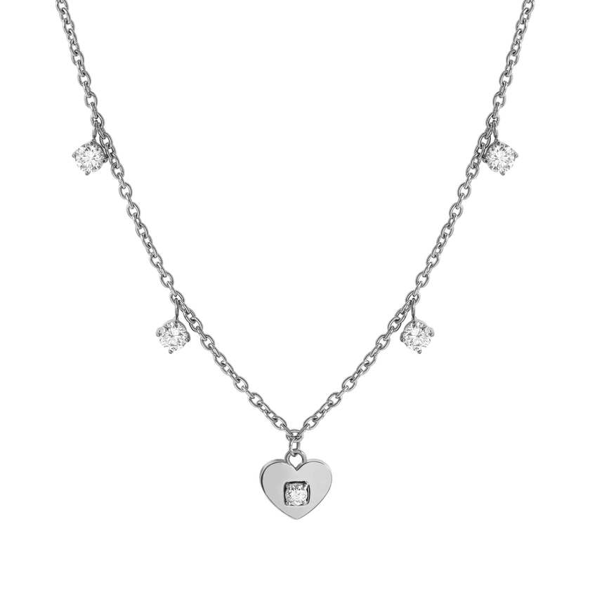 MYSOPHIE necklace in steel and cubic zirconia Heart