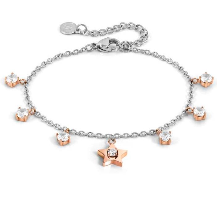 MYSOPHIE bracelets in steel with fin. BITON and cubic zirconia Star