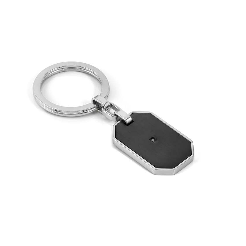 STRONG key ring ed. DIAMOND, steel (SATIN) and diamond BLACK fin. Steel and Black