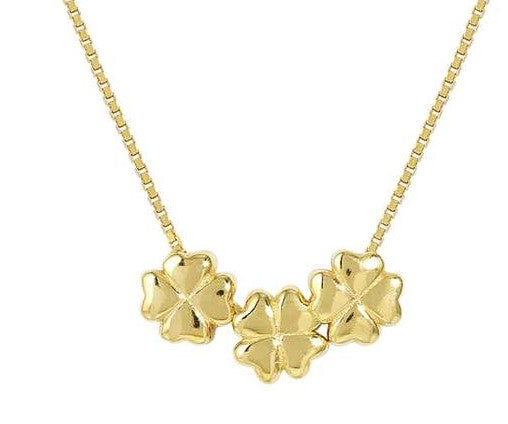 ARMONICA necklace in 925 sterling silver (RICH) and cubic zirconia Four Leaf Clover Gold