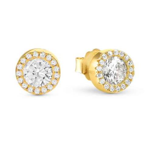 SEIDIVINA earrings in 925 sterling silver and cubic zirconia Yellow Gold