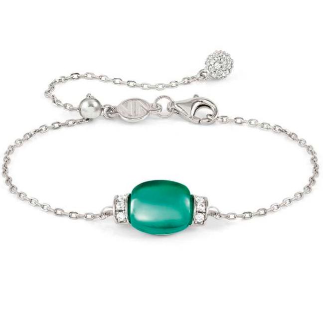 MYRADIANCE bracelet in 925 sterling silver, cz and synthetic stones PARAIBA TOURMALINE GREEN