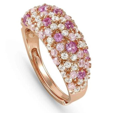 MOSAICA ring in 925 sterling silver and colored cubic zirconia Rose Gold