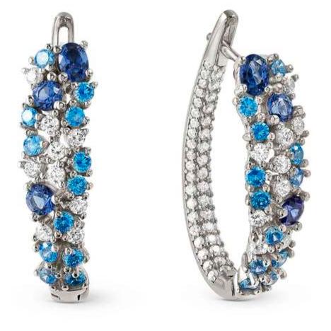 MOSAICA earrings in 925 sterling silver (RICCO) and colored cubic zirconia Silver