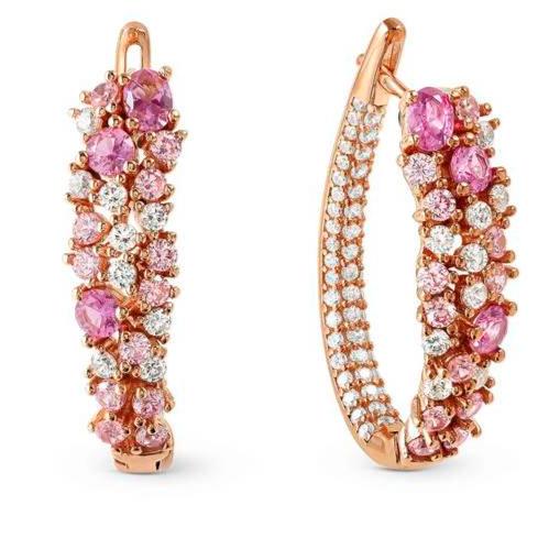 MOSAICA earrings in 925 sterling silver (RICCO) and colored cubic zirconia Rose Gold