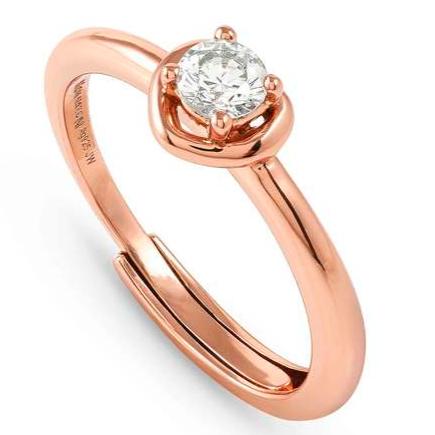 COSMICLOVE ring in 925 sterling silver and cubic zirconia Heart Rosegold