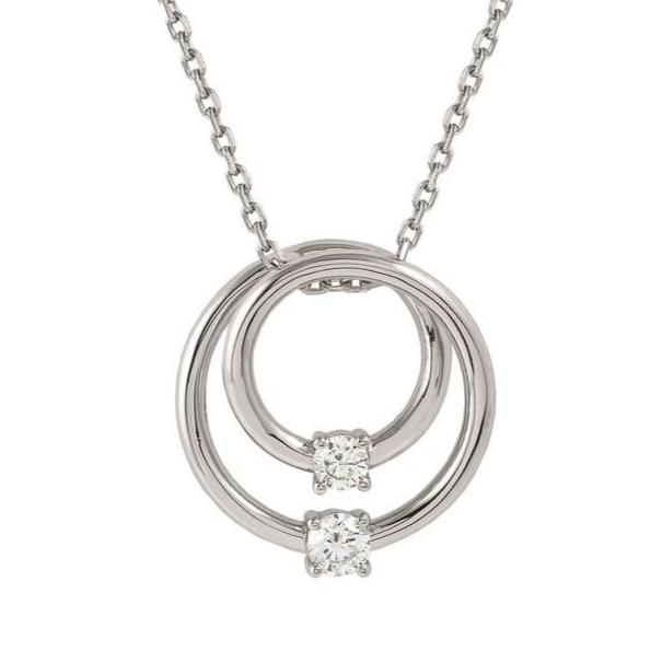 COSMICLOVE necklace in 925 sterling silver and cubic zirconia (LARGE) Silver Circle