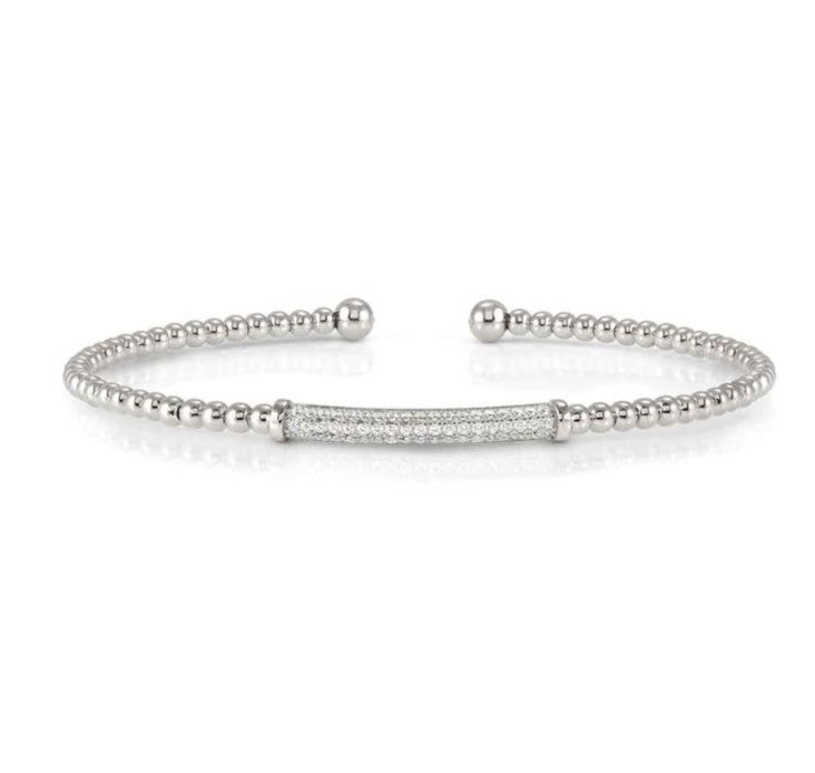 FASHION ERA rigid bracelet in 925 silver and cubic zirconia pavé Silver