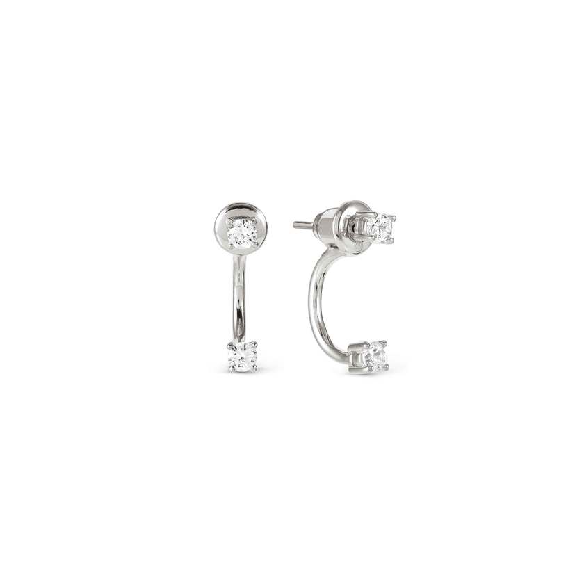 FASHION ERA earrings in 925 silver (SMALL) and cz Silver