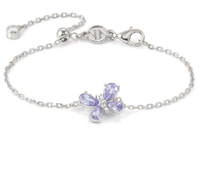 SHINE ME UP bracelet in 925 silver and cubic zirconia White/Lilac Butterfly