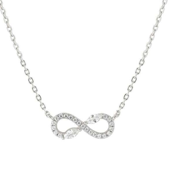 SHINE ME UP necklace in 925 silver and cubic zirconia White Infinity