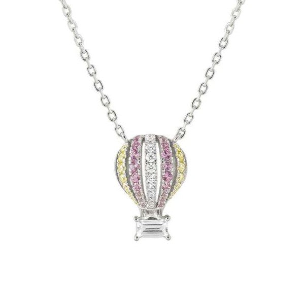 SHINE ME UP necklace in 925 silver and cubic zirconia Hot Air Balloon Mix