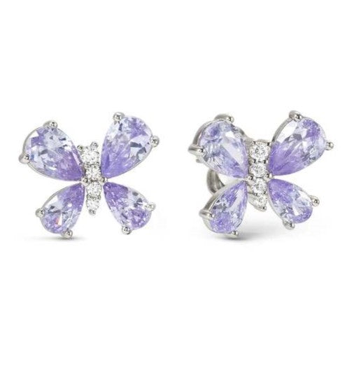 SHINE ME UP earrings in 925 silver and cubic zirconia White/Lilac Butterfly