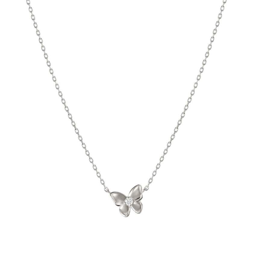 SWEETMADAME necklace in 925 silver and cubic zirconia Butterfly