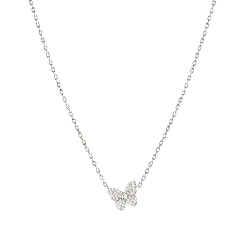 SWEETMADAME necklace in 925 silver and cubic zirconia pavé Butterfly