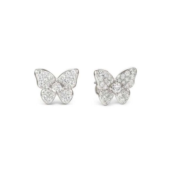 SWEETMADAME earrings in 925 silver and cubic zirconia pavé Butterfly