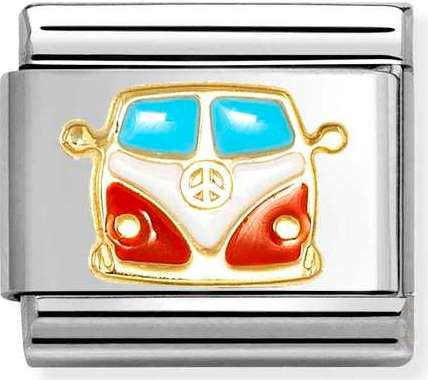 030285/67 Classic steel, enamel, 18k gold Van