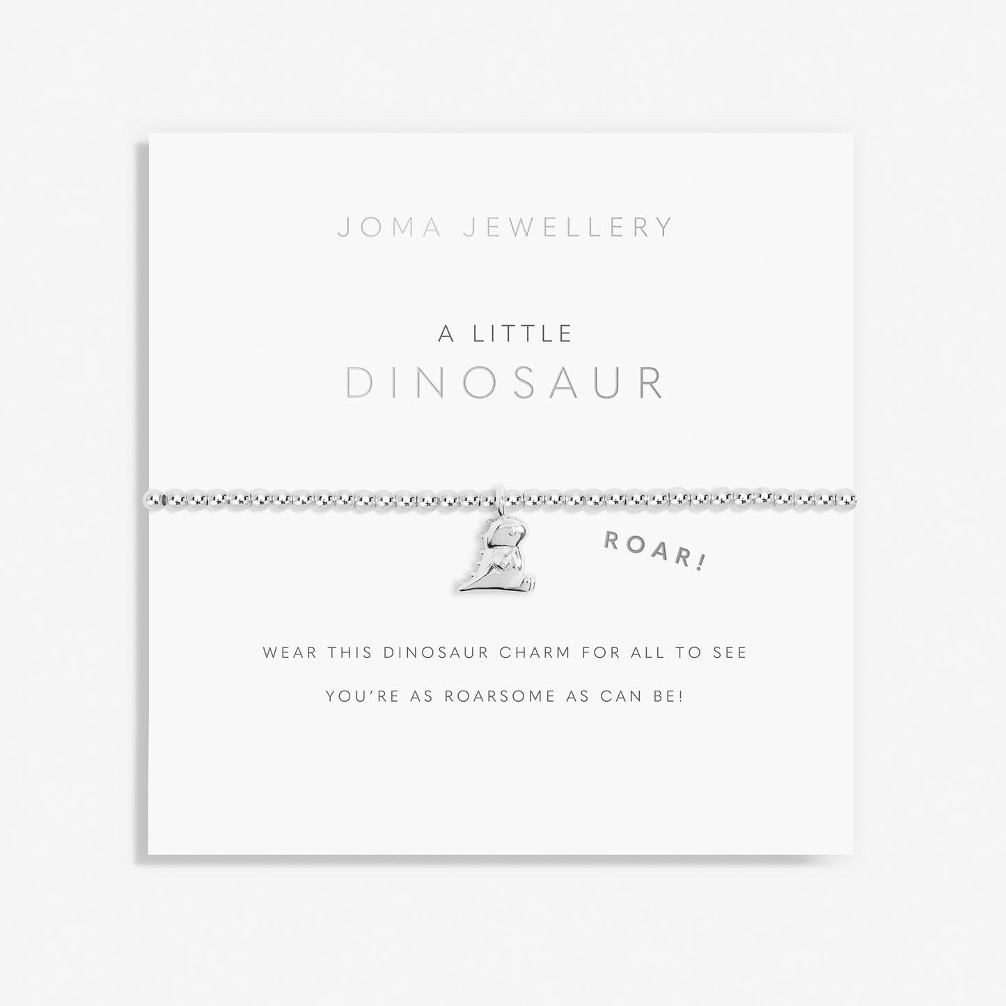 Joma Jewellery Childrens A Little Dinosaur Silver Plated Bracelet