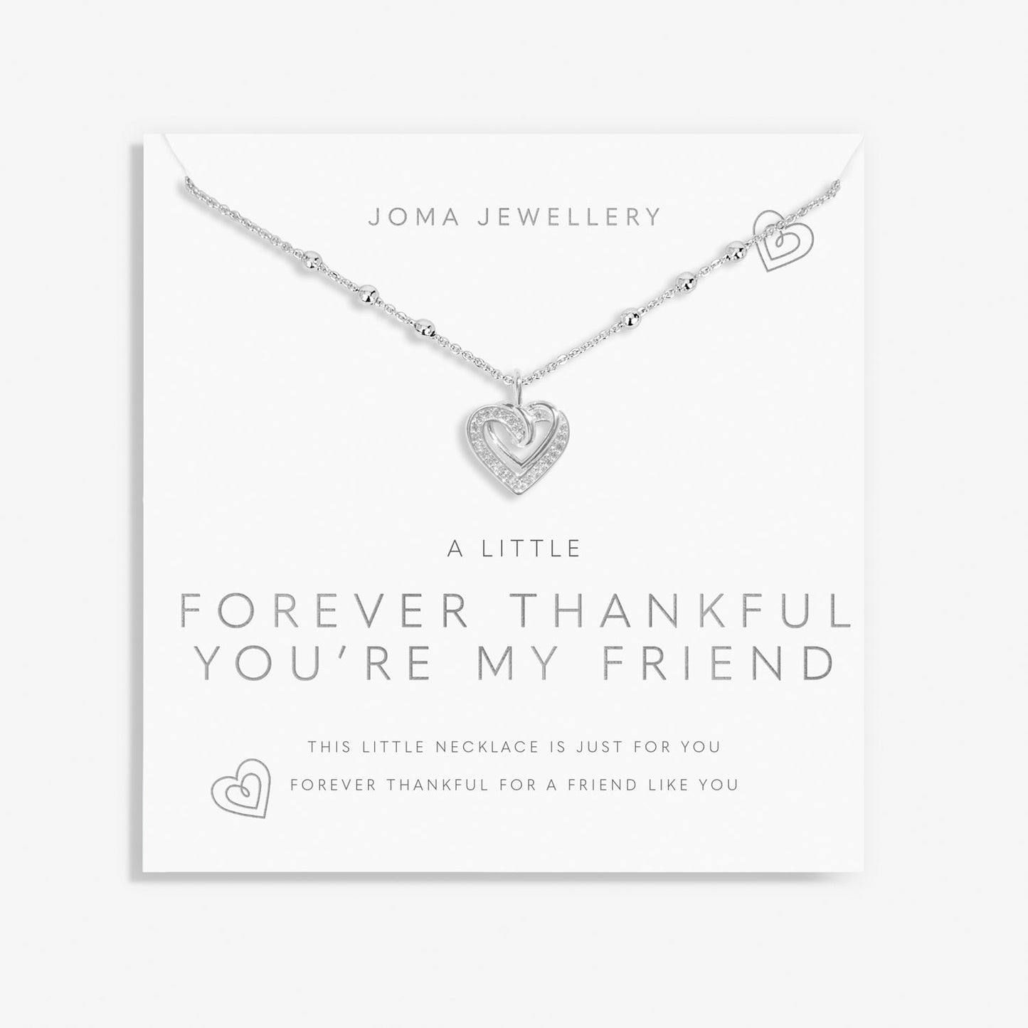 A Little Forever Thankful You Are My Friend Silver Plated Necklace
