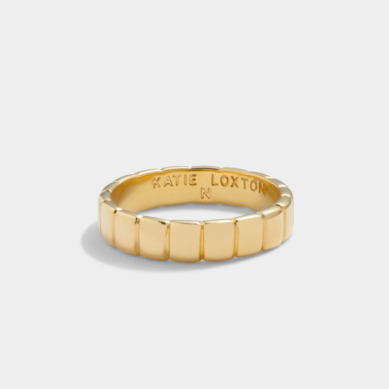 Katie Loxton Amulet Skinny Ring Gold Plated Ring Medium N