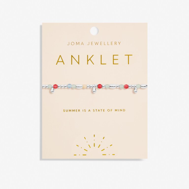 Joma Jewellery Anklet Multi Stone Silver Plated Anklet