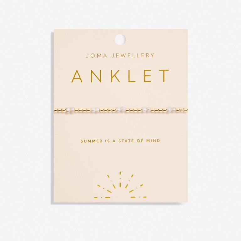 Joma Jewellery Anklet Pearl Gold Plated Anklet