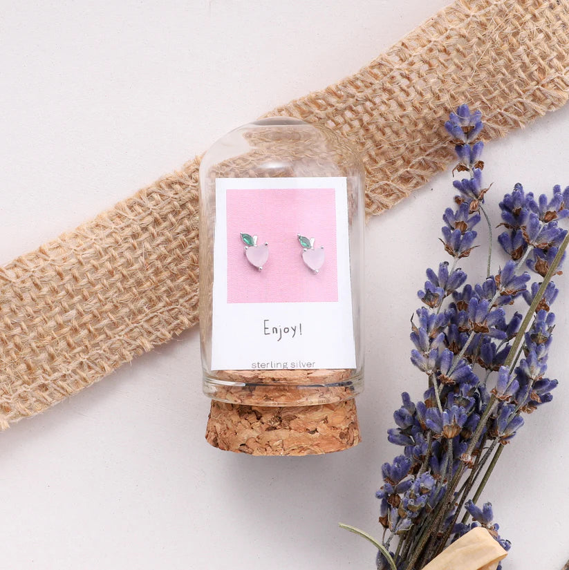 Attic Creations Enjoy Pink Crystal Peach Earrings