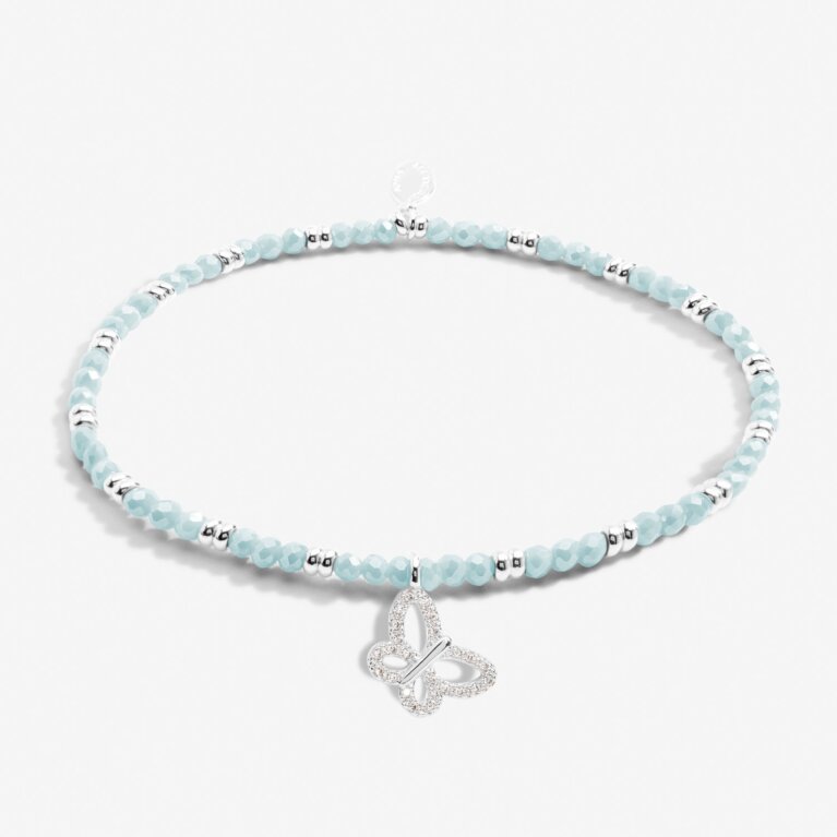 Joma Jewellery Boho Beads Butterfly Blue & Silver Bracelet