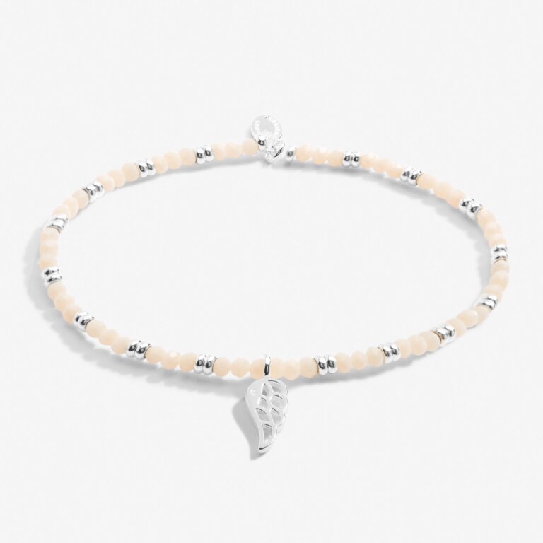 Joma Jewellery Boho Beads Wing White & Silver Bracelet
