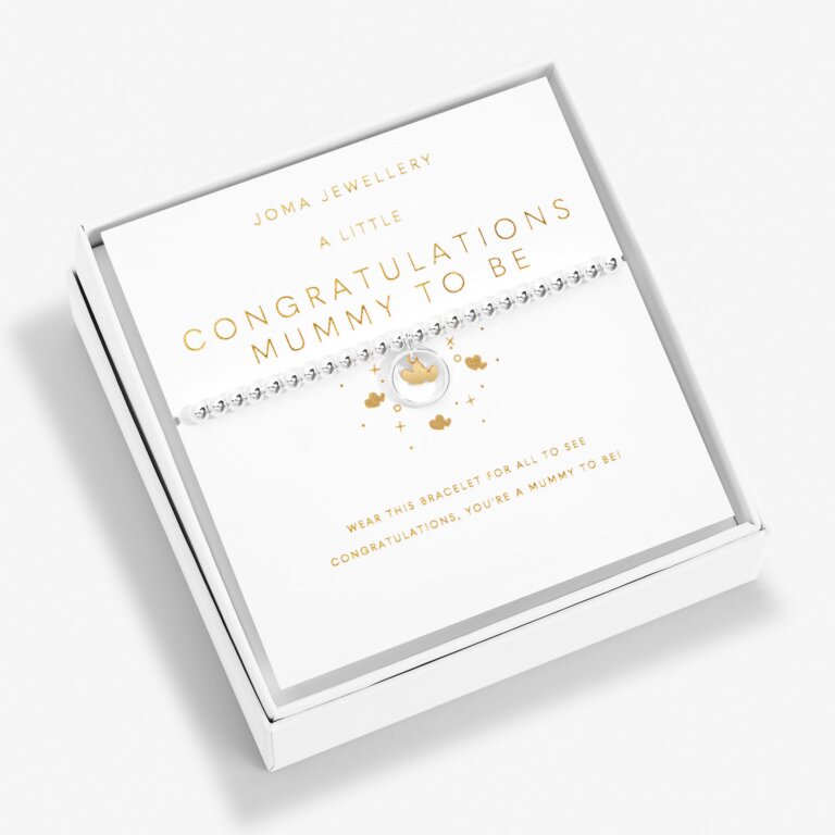 Joma Jewellery Boxed A Little Congratulations Mummy To Be Silver And Gold Plated Bracelet