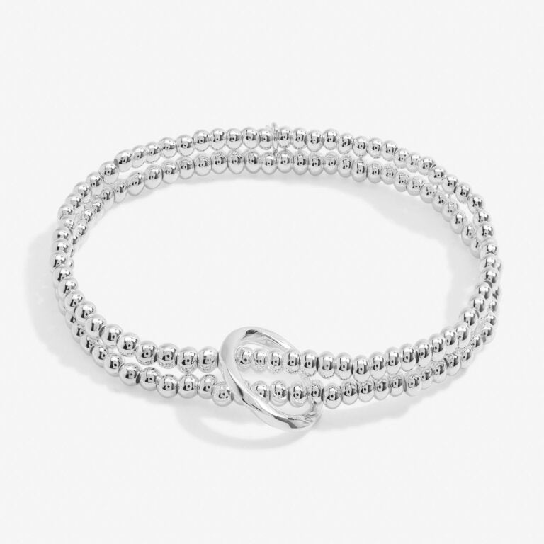 Joma Jewellery Bracelet Bar Twist Loop Silver Plated Bracelet