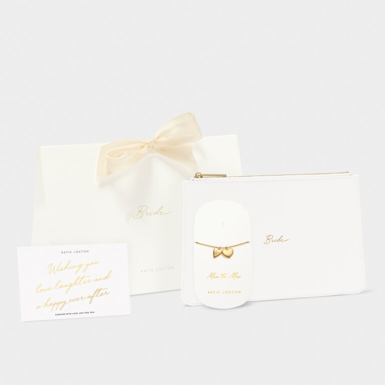 Katie Loxton Bridal Gift Set Bride Pouch & Bracelet