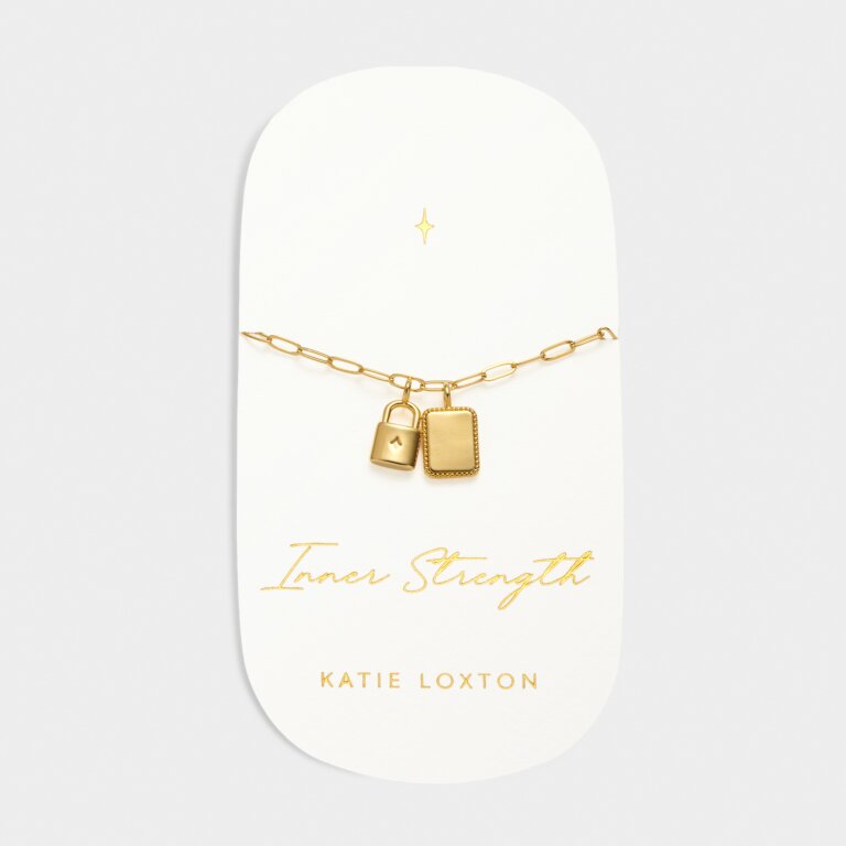 Katie Loxton Carded Charm Bracelet Inner Strength Gold Plated Bracelet