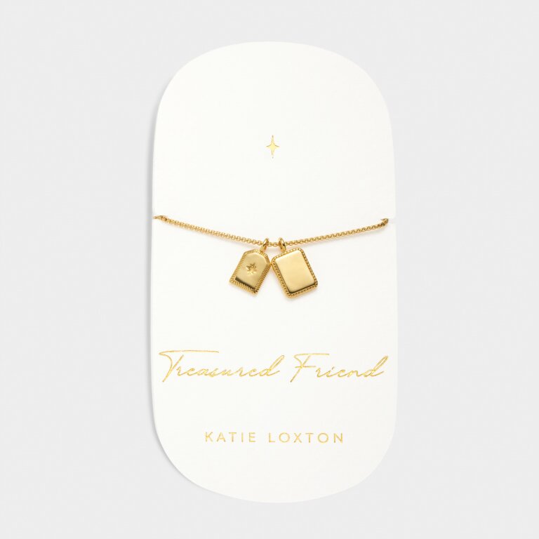 Katie Loxton Carded Charm Bracelet Treasured Friend Gold Plated Bracelet
