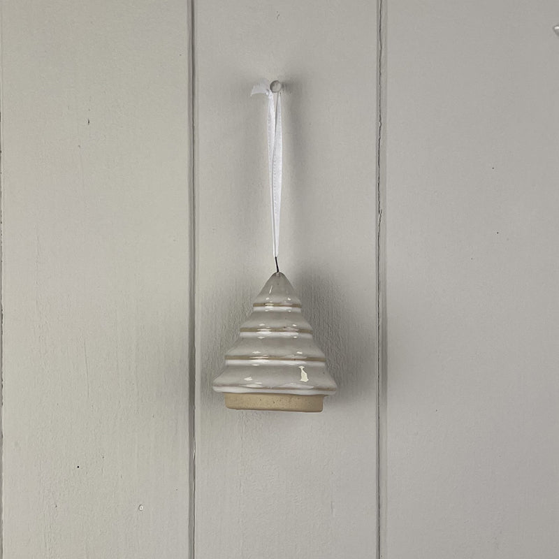 Glazed Ceramic Hanging Tree Decoration Small Textured