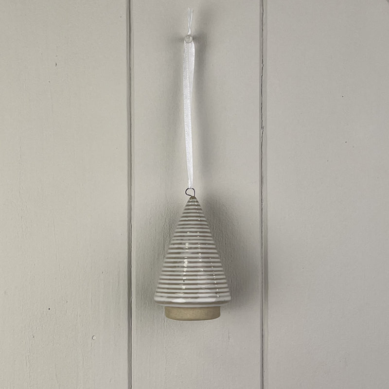 Glazed Ceramic Hanging Tree Decoration Small Lines