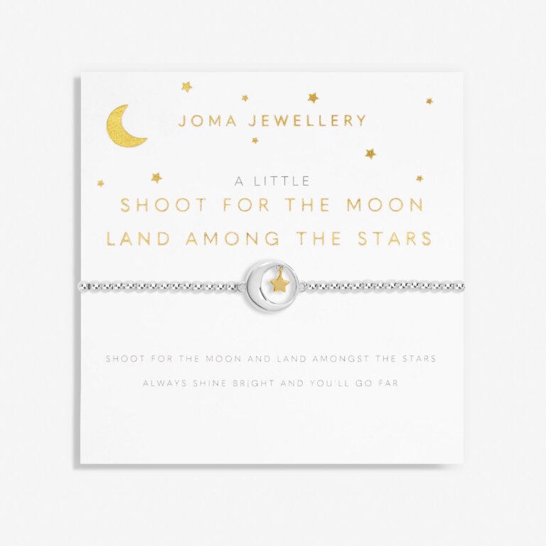 Joma Jewellery Childrens A Little Shoot For The Moon Land Amongst The Stars Silver And Gold Plated Bracelet