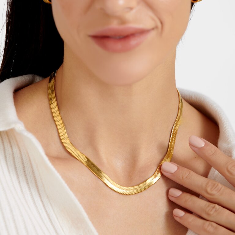 Katie Loxton Ciana Large Snake Chain Necklace Gold Plated Necklace