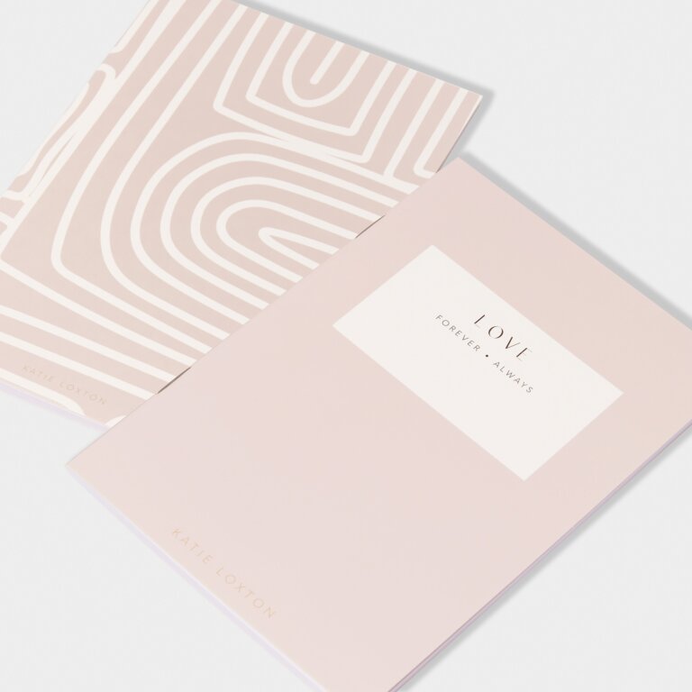 Katie Loxton Duo Notebook Love Forever Always Pink /White