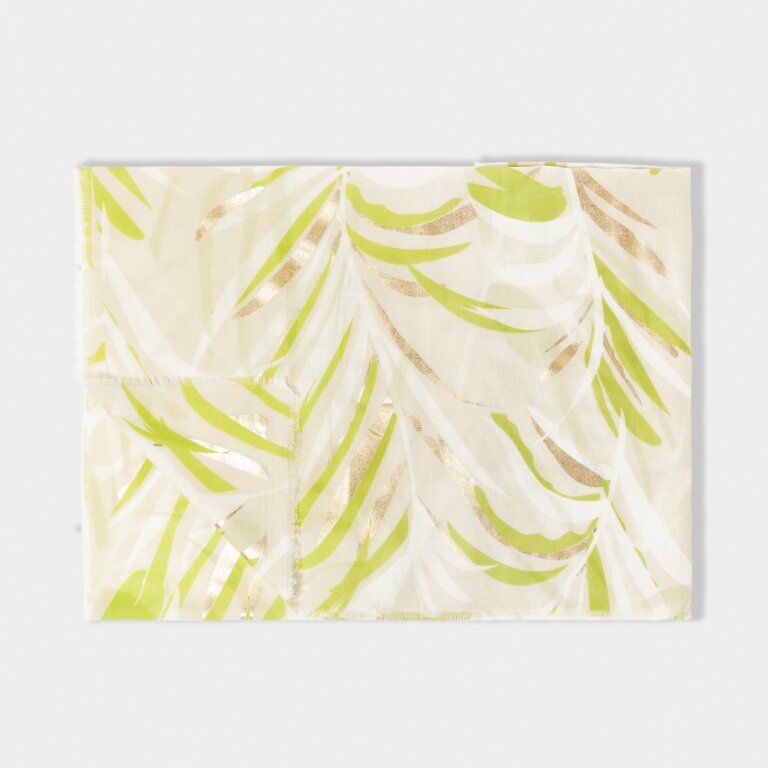 Katie Loxton Foil Printed Scarf Palm Leaf Light Taupe/Gold Foil
