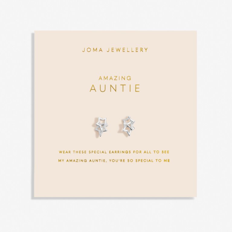 Joma Jewellery Forever Yours Earrings Amazing Auntie Silver Plated Earrings